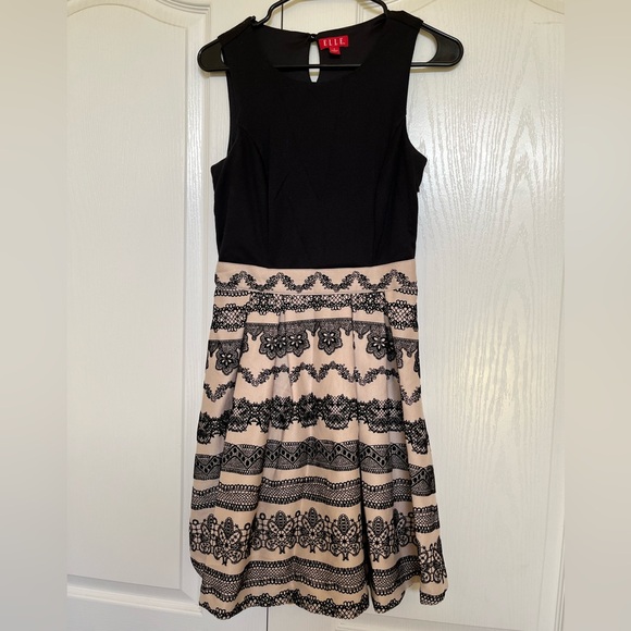 Elle Dresses & Skirts - Elle Black and Cream Lace Dress